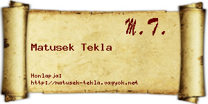 Matusek Tekla névjegykártya